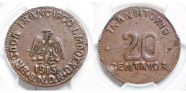 20 Centavo 墨西哥 銅 