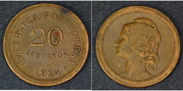 20 Centavo First Portuguese Republic (1910 - 1926) 銅/镍 