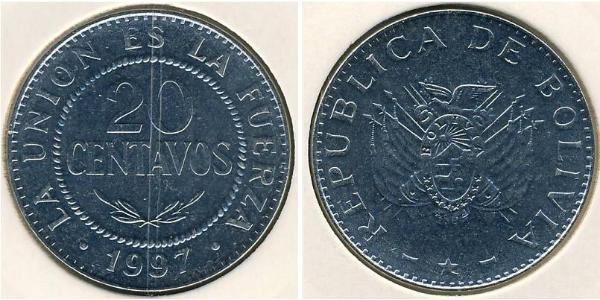 20 Centavo 玻利維亞 銅/镍 