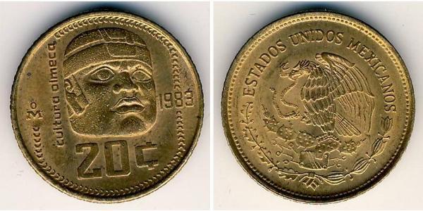 20 Centavo 墨西哥 青铜 