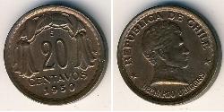 20 Centavo 智利 青铜 