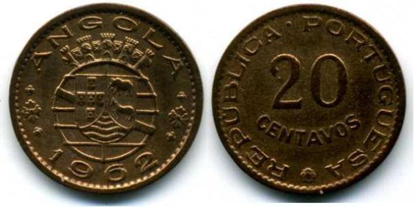 20 Centavo 葡萄牙 / 葡屬西非 (1575 - 1975) 青铜 