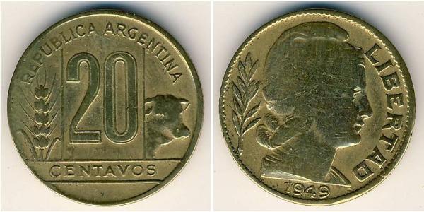 20 Centavo 阿根廷 青铜/铝 