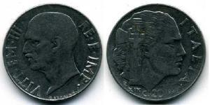 20 Centesimo Kingdom of Italy (1861-1946) Acero inoxidable 