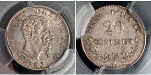 20 Centesimo Italia Argento Victor Emmanuel II of Italy (1820 - 1878)