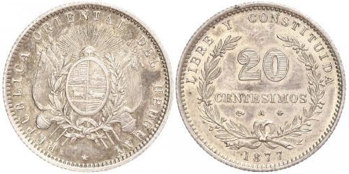 20 Centesimo Uruguay Argento 