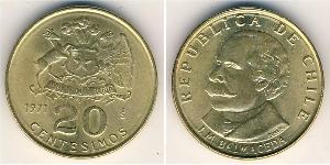 20 Centesimo Chile Brass 