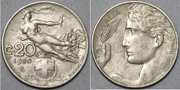 20 Centesimo Kingdom of Italy (1861-1946) Nichel 