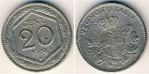 20 Centesimo Kingdom of Italy (1861-1946) Níquel/Cobre 