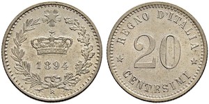 20 Centesimo Italia / Kingdom of Italy (1861-1946) Rame/Nichel Umberto I (1844-1900)