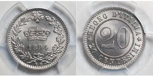 20 Centesimo Italia / Kingdom of Italy (1861-1946) Rame/Nichel Umberto I (1844-1900)