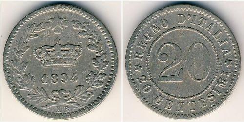 20 Centesimo Italia / Kingdom of Italy (1861-1946) Rame/Nichel Umberto I (1844-1900)