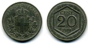 20 Centesimo Kingdom of Italy (1861-1946) Rame/Nichel 