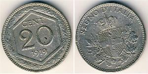 20 Centesimo Kingdom of Italy (1861-1946) Rame/Nichel 
