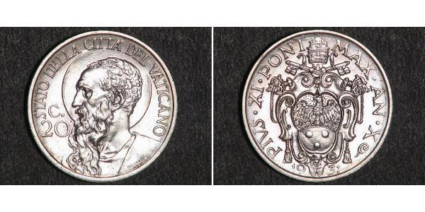 20 Centesimo Vatikan (1926-)  