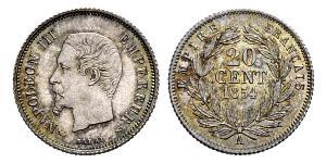20 Centime Second Empire (1852-1870) Argent Napoleon III (1808-1873)