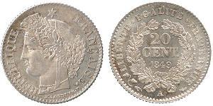 20 Centime Seconda Repubblica francese (1848-1852) Argento 