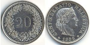 20 Centime Schweiz Kupfer/Nickel 