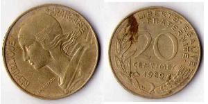 20 Centime Quinta Repubblica francese (1958 - ) Ottone 