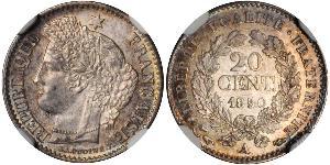 20 Centime Segunda República Francesa (1848-1852) Plata 