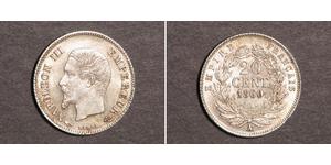 20 Centime Segundo Imperio francés (1852-1870) Plata Napoleon III (1808-1873)