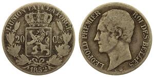 20 Centime Belgien Silber 