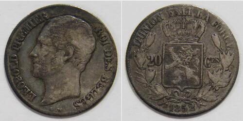 20 Centime Belgien Silber 