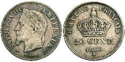 20 Centime Zweites Kaiserreich (1852-1870) Silber Napoleon III (1808-1873)