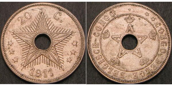 20 Centime Belgian Congo (1908 - 1960)  