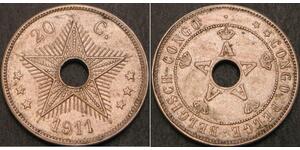 20 Centime 比屬剛果 (1908 - 1960)  