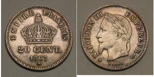 20 Centime 法蘭西第二帝國 (1852 - 1870) 銀 拿破仑三世