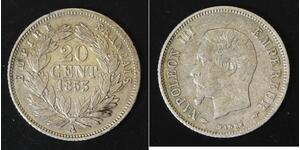 20 Centime 法蘭西第二帝國 (1852 - 1870) 銀 拿破仑三世