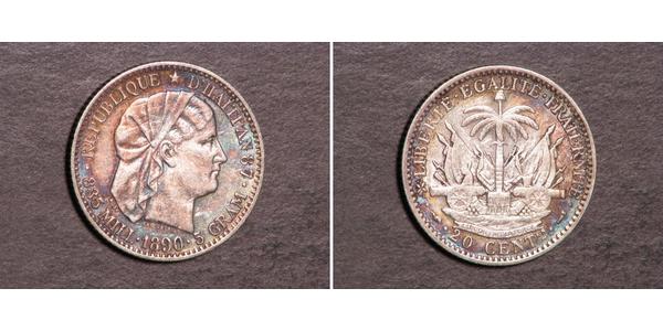 20 Centime / 1/5 Gourde Haïti Argent 