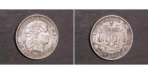 20 Centime / 1/5 Gourde Haiti 銀 