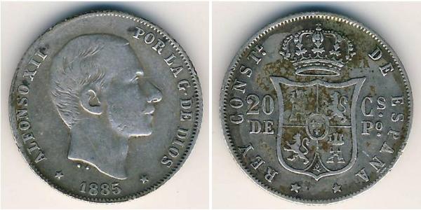 20 Centimo Filipinas Plata 