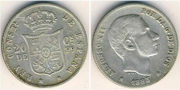 20 Centimo Philippines Silver 