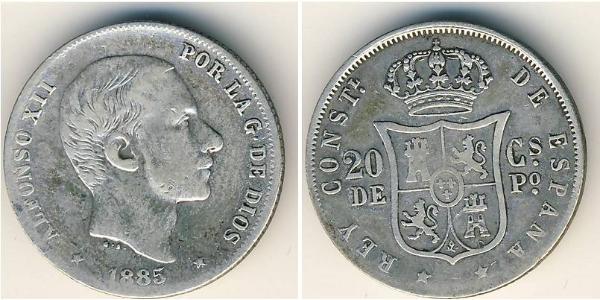 20 Centimo 菲律宾 銀 