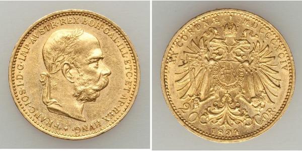 20 Corona Austria-Hungary (1867-1918) Gold Franz Joseph I (1830 - 1916)