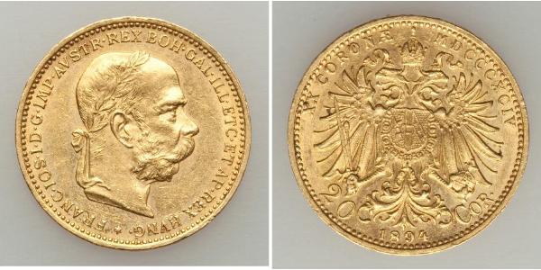 20 Corona Österreich-Ungarn (1867-1918) Gold Franz Joseph I (1830 - 1916)