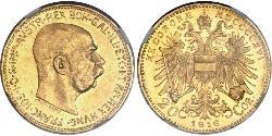 20 Corona Autriche-Hongrie (1867-1918) Or Franz Joseph I (1830 - 1916)