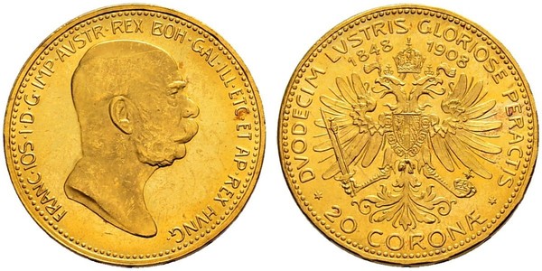 20 Corona Impero austro-ungarico (1867-1918) Oro Franz Joseph I (1830 - 1916)