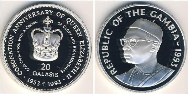 20 Dalasi Gambia Silber 