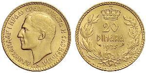 20 Denaro Regno di Jugoslavia (1918-1943) Oro Alexander I of Yugoslavia (1888 - 1934)