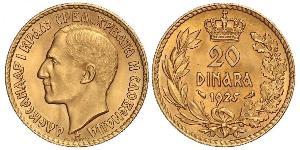 20 Denaro Regno di Jugoslavia (1918-1943) Oro Alexander I of Yugoslavia (1888 - 1934)