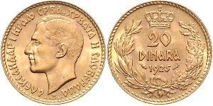 20 Denaro Regno di Jugoslavia (1918-1943) Oro Alexander I of Yugoslavia (1888 - 1934)