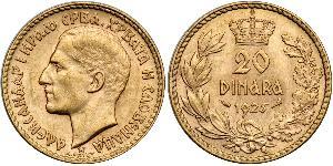 20 Denaro Regno di Jugoslavia (1918-1943) Oro Alexander I of Yugoslavia (1888 - 1934)