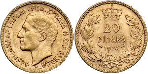 20 Dinar Königreich Jugoslawien (1918-1943) Gold Alexander I of Yugoslavia (1888 - 1934)