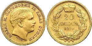 20 Dinar Serbia Gold Milan I of Serbia