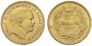 20 Dinar Serbia Gold Milan I of Serbia