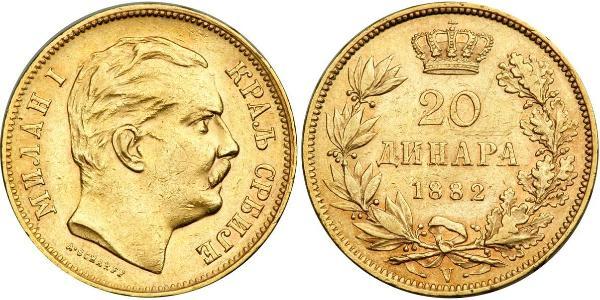 20 Dinar Serbien Gold Milan I. (Serbien)